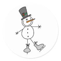 Snowman Ice Skating stickers