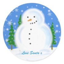 Snowman in a Blizzard Large Sticker