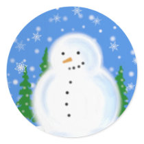 Snowman in a Blizzard mini Sticker
