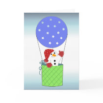 Snowman in a Hot Air Balloon Card