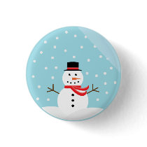 Snowman in a Snow Globe Button by teeboutique Snowman in a Snow Globe Button