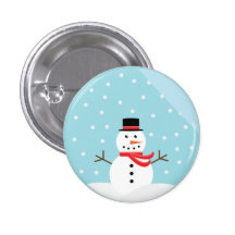 Snowman in a Snow Globe Button