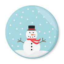 Snowman in a Snow Globe Magnet - Customized