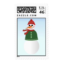 Snowman in Green stamps