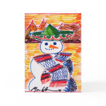 Snowman in Mexico On Christmas Break cards