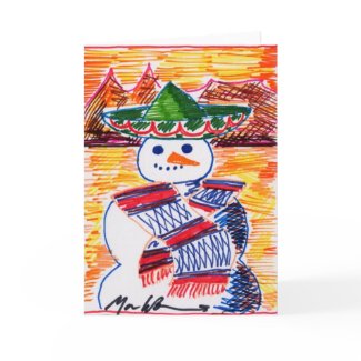 Snowman in Mexico On Christmas Break card