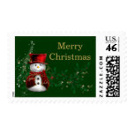Snowman in Red Hat Postage Stamps