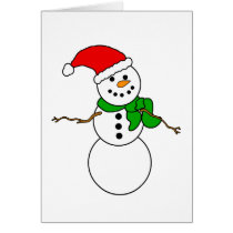 Snowman in Santa Hat cards