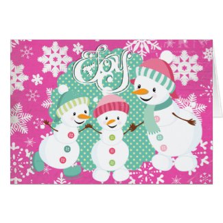 Snowman Joy Christmas Holiday Greeting Card