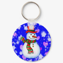 Snowman Keychain by elenaind Snowman Keychain