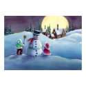 SNOWMAN & KIDS by SHARON SHARPE posters