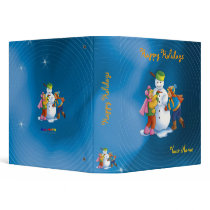 Snowman & kids - Happy Holidays - Binder