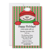 Snowman Kids Holiday Party Invitation invitation
