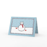 Snowman Kitty Christmas Card