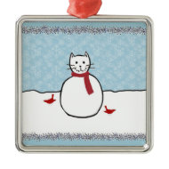Snowman Kitty Ornament