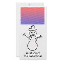 Snowman, Let it snow, Holiday photo cards photo cards