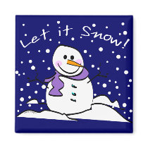 Snowman Let it Snow Magnet