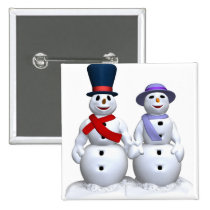 Snowman Love buttons