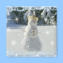 Snowman Magnet by deesbasenjis Snowman Magnet