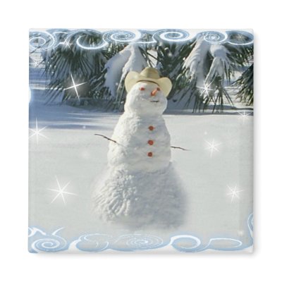 Snowman Magnet by deesbasenjis