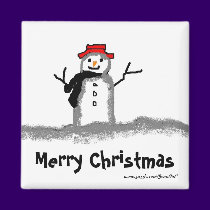 Snowman magnets by JenuArt Snowman magnets
