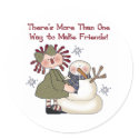Snowman Making Friends stickers