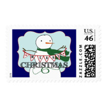 Snowman Merry Christmas Stamp