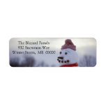 Snowman Merry Xmas Envelope Address Sticker Return Address Label