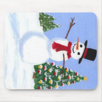 Snowman Mousepad by dkpalmer Snowman Mousepad