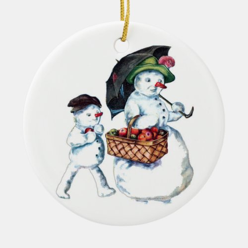 Snowman Mum & Son Christmas Ornament