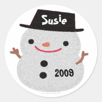 Snowman Name Tag Gift Sticker stickers