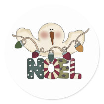 Snowman Noel stickers