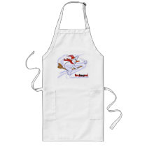 Snowman On Broom Throwing Snowball aprons