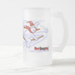 Snowman On Broom Throwing Snowball Mug