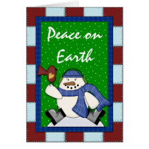 Snowman Peace on Earth - Snowmen Greeting Cards
