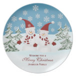 Snowman: Personalized Family: Christmas Plate