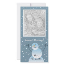 Snowman Photo Card photo cards by holiday_tshirts Snowman Photo Card photo cards