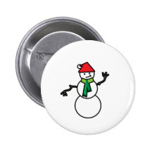 Snowman Pinback Button