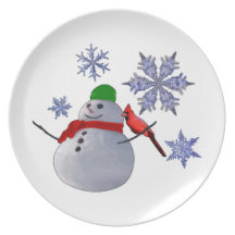 Snowman Party Plate