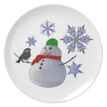 Snowman Dinner Plate