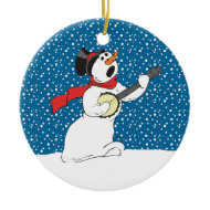 Snowman Playing Banjo Ornament