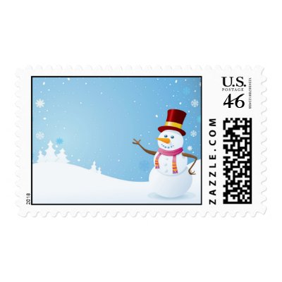 Snowman Postage by magicinfoto