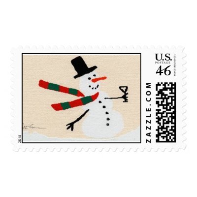 snowman postage stamp by sethevans