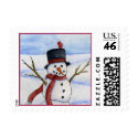 Snowman Postage Stamp by 13BlackCatsDesigns Snowman Postage Stamp