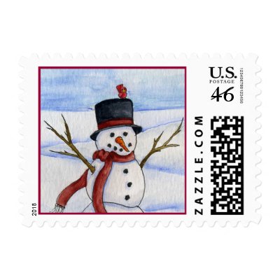 Snowman Postage Stamp