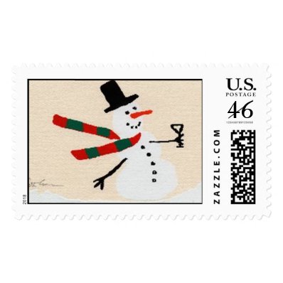 snowman postage stamp