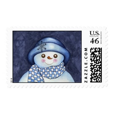 Snowman Postage Stamp Christmas