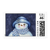 Snowman Postage Stamp Christmas stamp