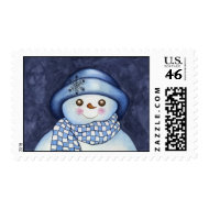 Snowman Postage Stamp Christmas stamp