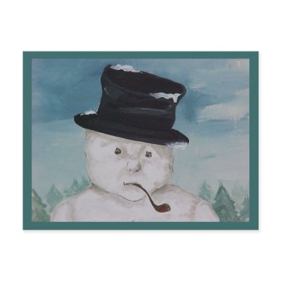 Snowman Postcard by Lesleysloft